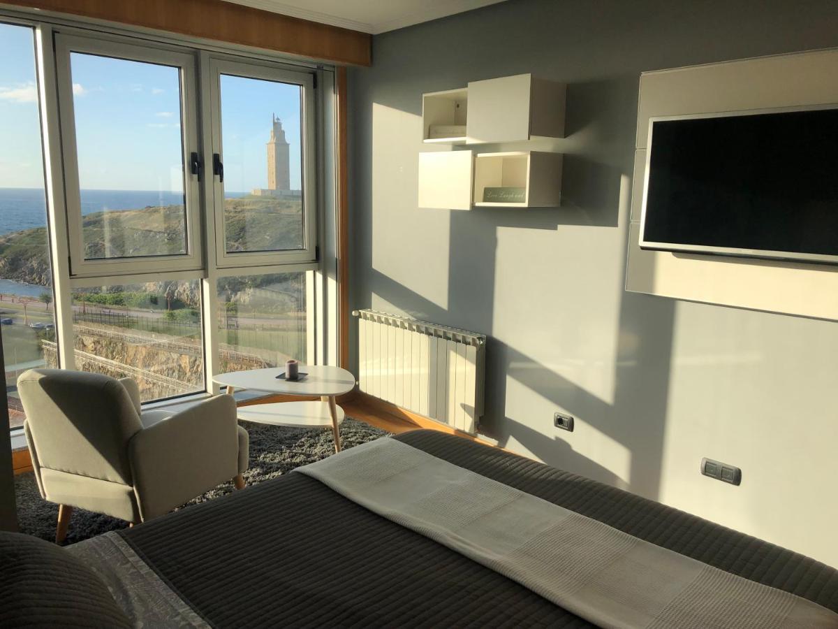 Parking, Vistas Al Mar Y Tres Habitaciones آكورونيا المظهر الخارجي الصورة