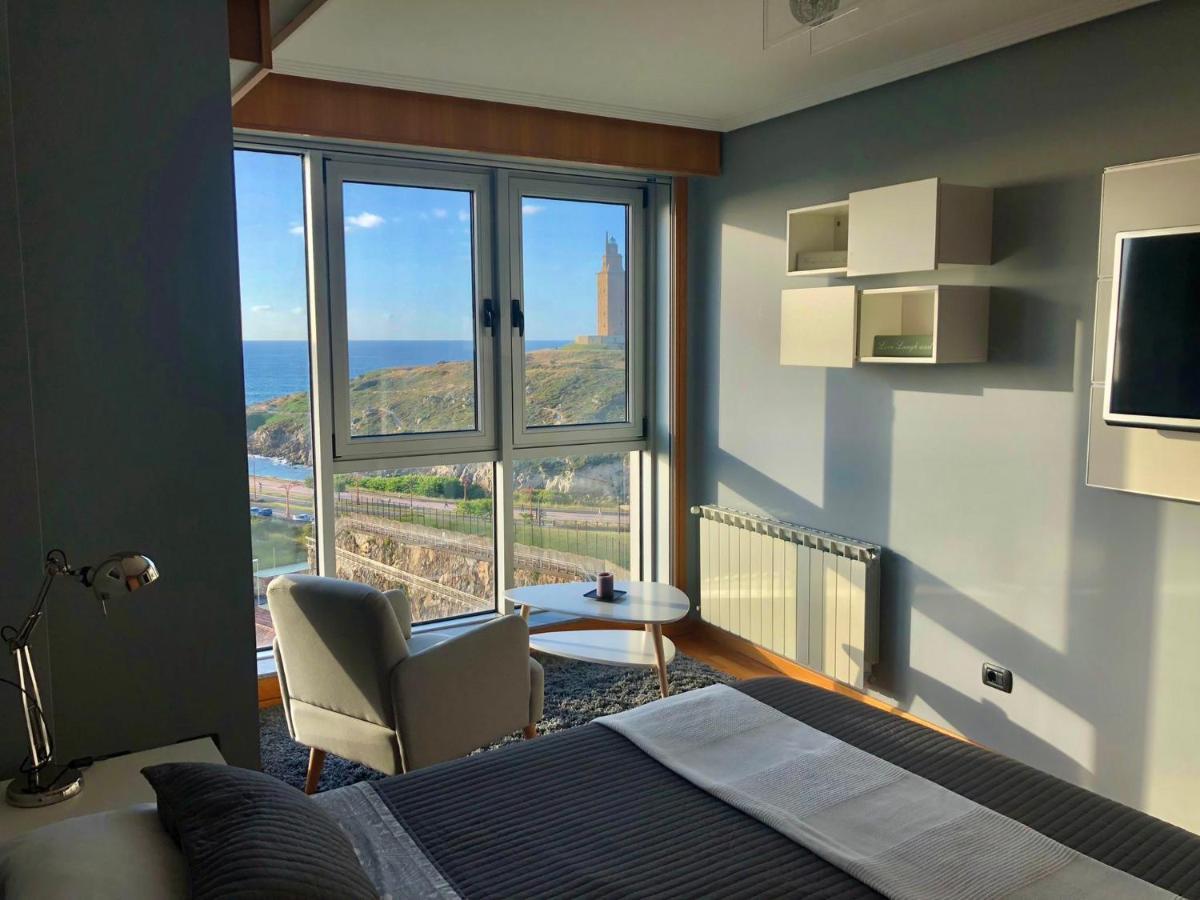 Parking, Vistas Al Mar Y Tres Habitaciones آكورونيا المظهر الخارجي الصورة