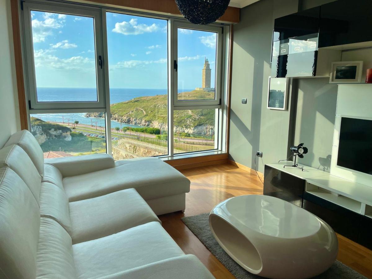 Parking, Vistas Al Mar Y Tres Habitaciones آكورونيا المظهر الخارجي الصورة